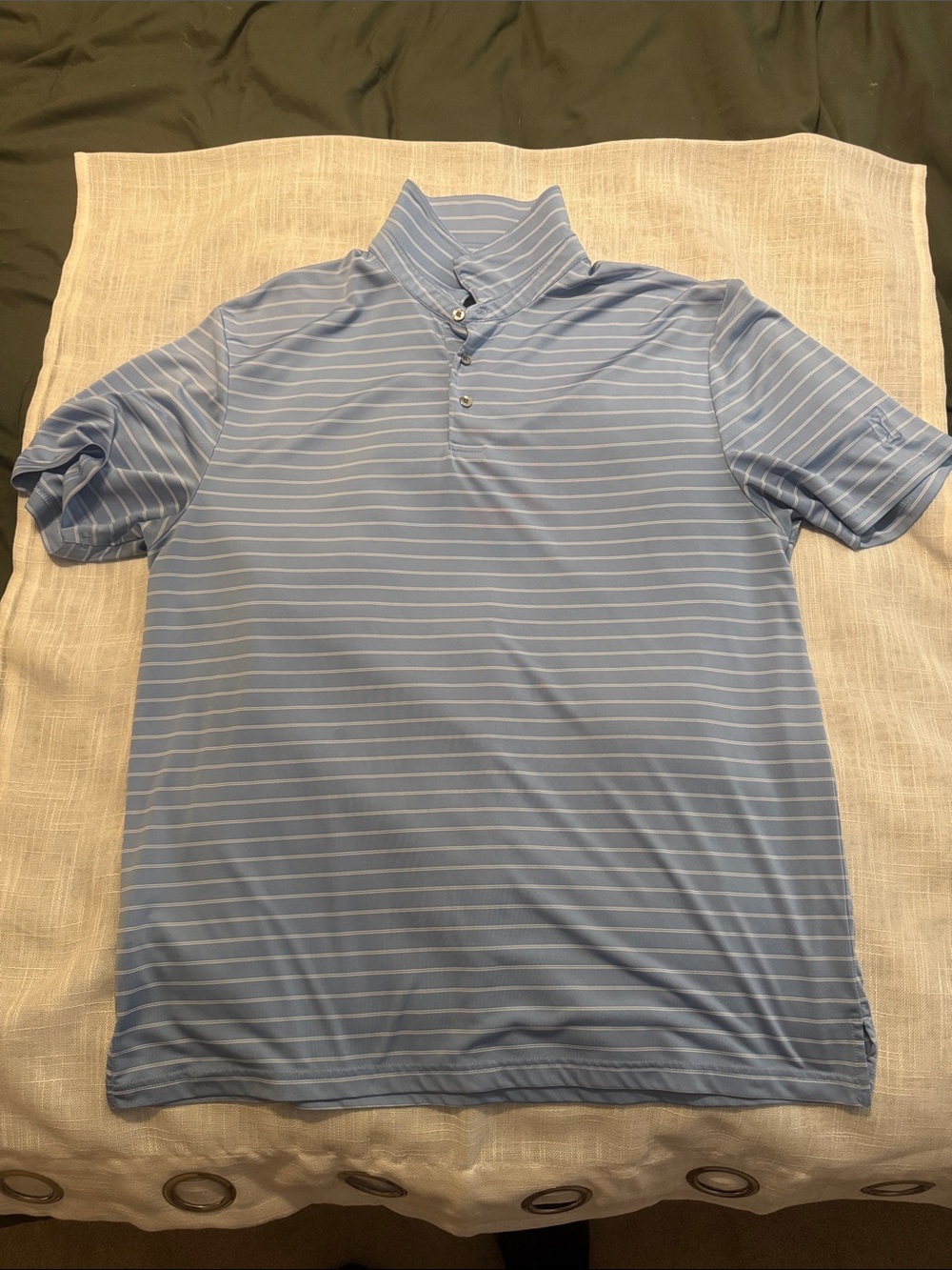 Light Blue PGA Tour Striped Men's Polo Shirt XL